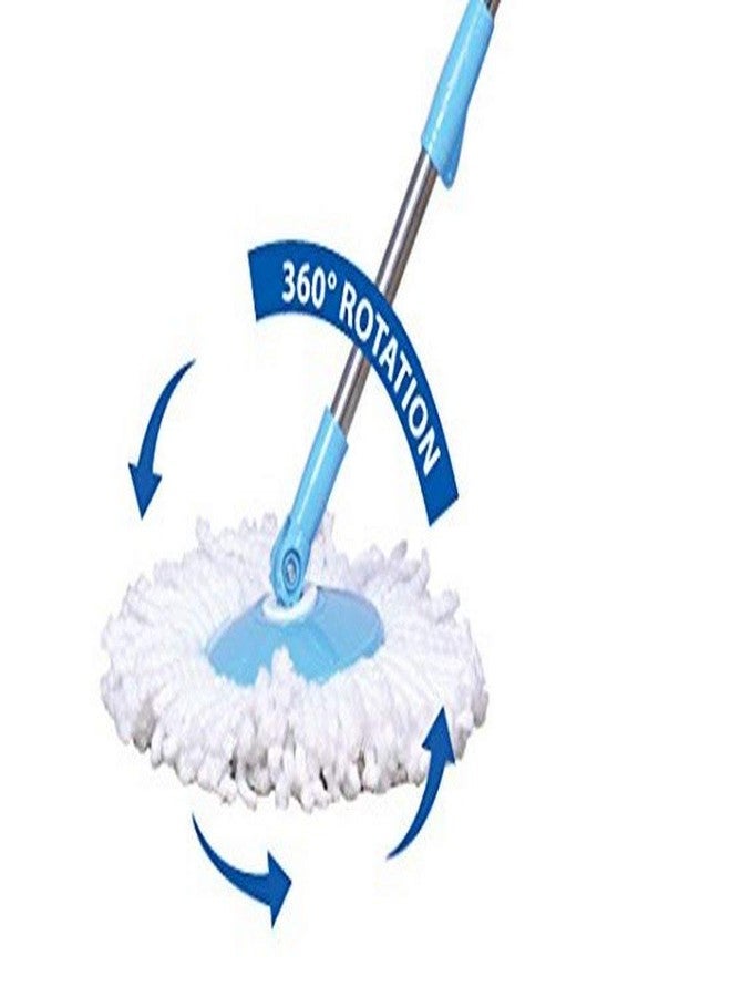VRCT Spin Mop Wringer Bucket Set - for Home Kitchen Floor Cleaning - Wet/Dry Usage on Hardwood & Tile - Upgraded Self-Balanced Easy Press System with Washable Microfiber Mops Heads - Image 3